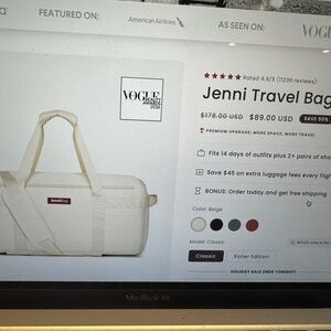 Jenni Cream Duffel Travel Bag with Removable Strap